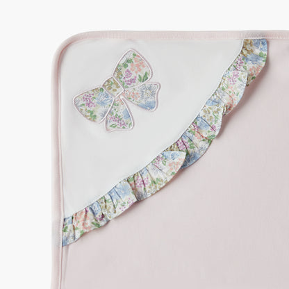 Giggles Bow Applique Receiving Banket - 70x70 cm