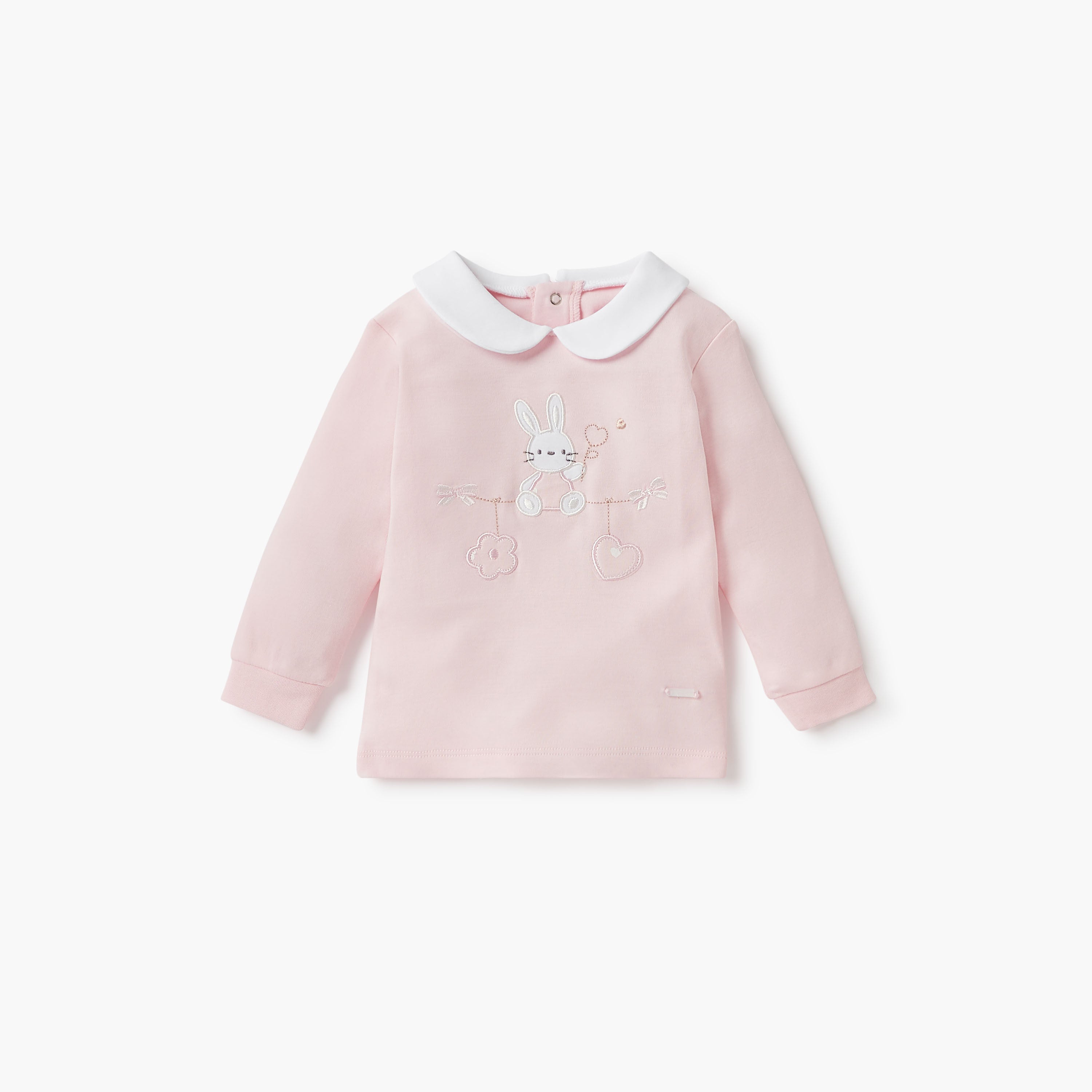 Giggles Bunny Applique T-shirt and Heart Print Pyjama Set