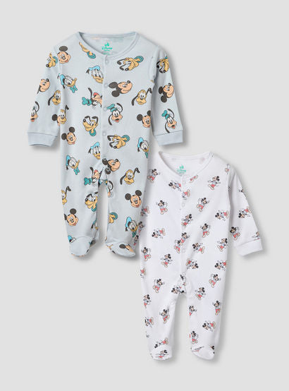 Disney Mickey Mouse and Friends Print Sleepsuit - Set of 2-baby-boys-clothing-nightwear-sleepsuits-image-1