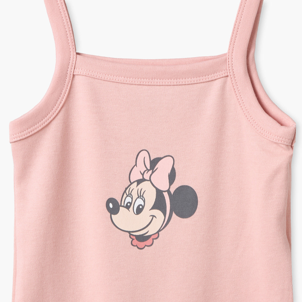 Pack of 3 Disney Cotton Square Neck Strappy Bodysuit with Minnie Mouse Print