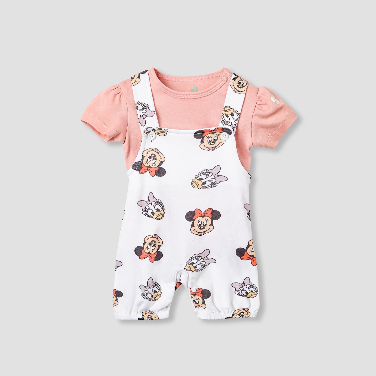 Disney Minnie Mouse and Daisy Duck Print Dungaree and T-shirt Set - Pink / 12-18 mths