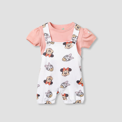Disney Minnie Mouse and Daisy Duck Print Dungaree and T-shirt Set - Pink / 12-18 mths