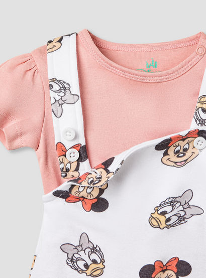 Disney Minnie Mouse and Daisy Duck Print Dungaree and T-shirt Set-baby-girls-clothing-nightwear-sleepsuits-image-4