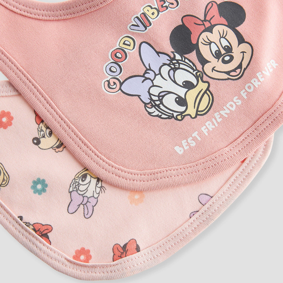 Disney Minnie and Daisy Print Bib with Button Closure - Set of 2