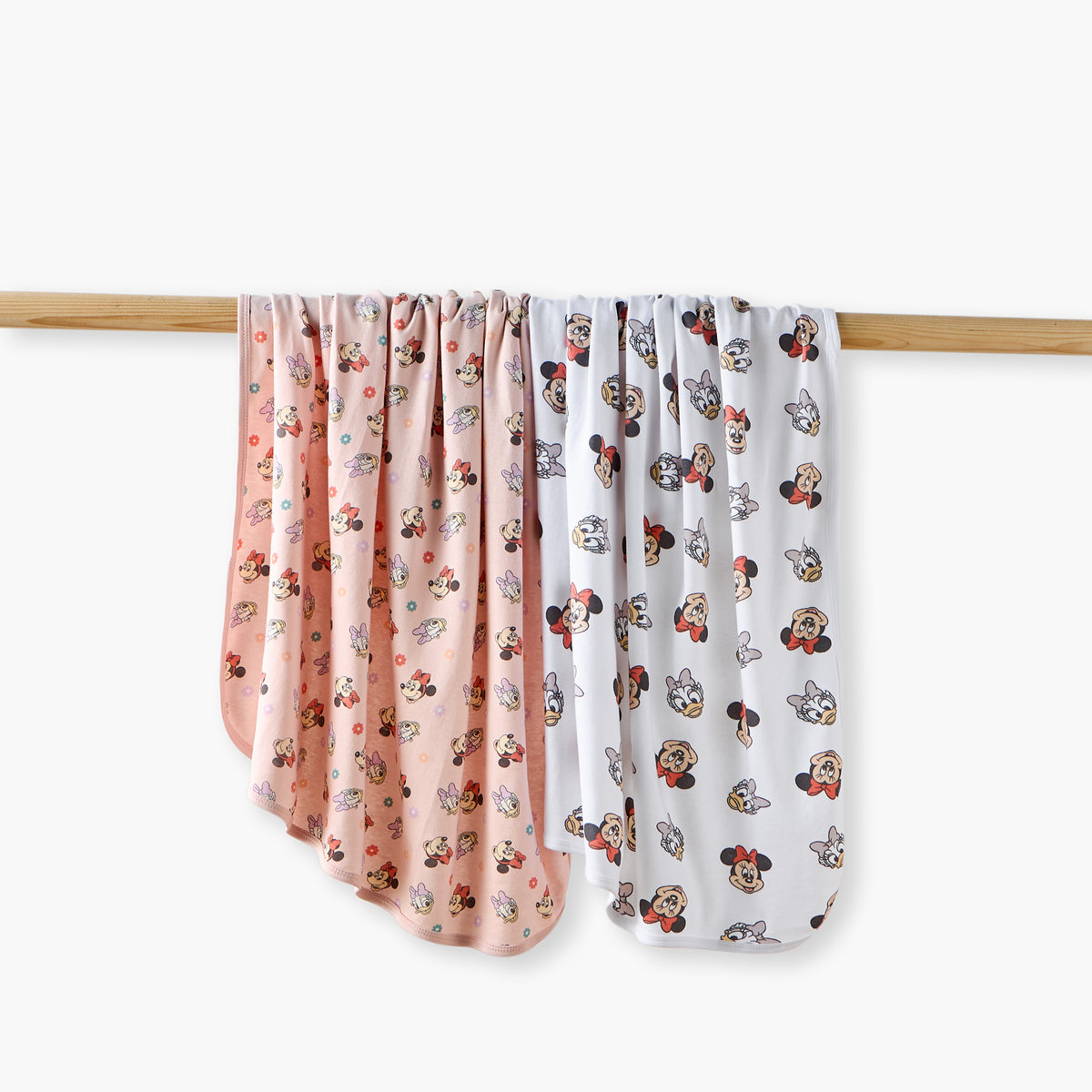 Disney Minnie Mouse Print Receiving Blanket - Set of 2 - Pink / 0-6 mths