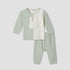 Juniors Pyjama Set with Bunny Applique - Velour - Long Sleeves - Round Neck - Green / 18-24 mths