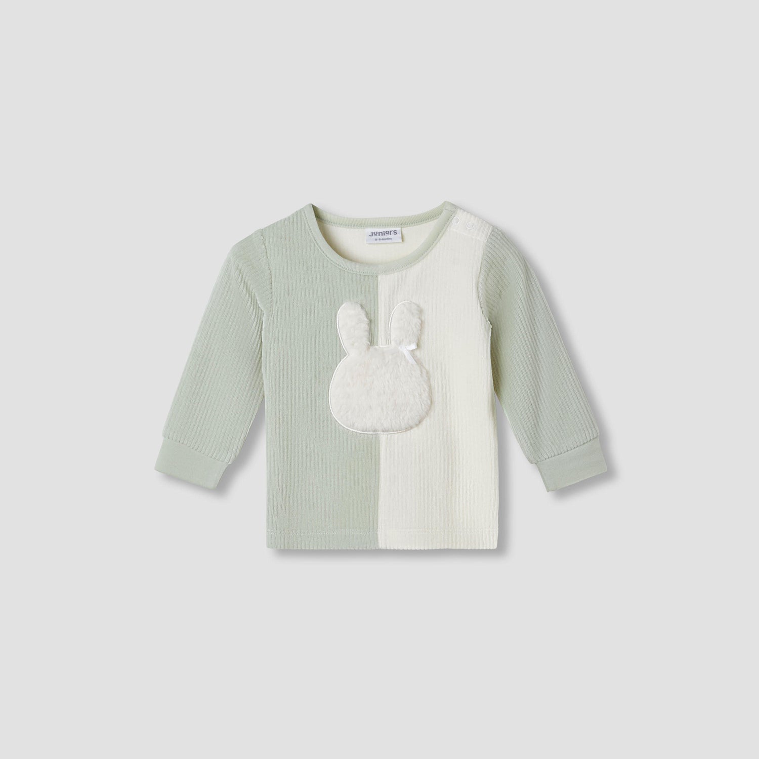 Juniors Pyjama Set with Bunny Applique - Velour - Long Sleeves - Round Neck
