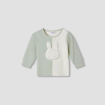 Juniors Pyjama Set with Bunny Applique - Velour - Long Sleeves - Round Neck