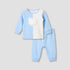 Juniors Pyjama Set with Bear Applique - Long Sleeves - Round Neck - Blue / 18-24 mths