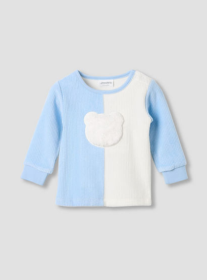 Juniors Pyjama Set with Bear Applique - Long Sleeves - Round Neck-baby-boys-clothing-nightwear-pyjamasets-image-2
