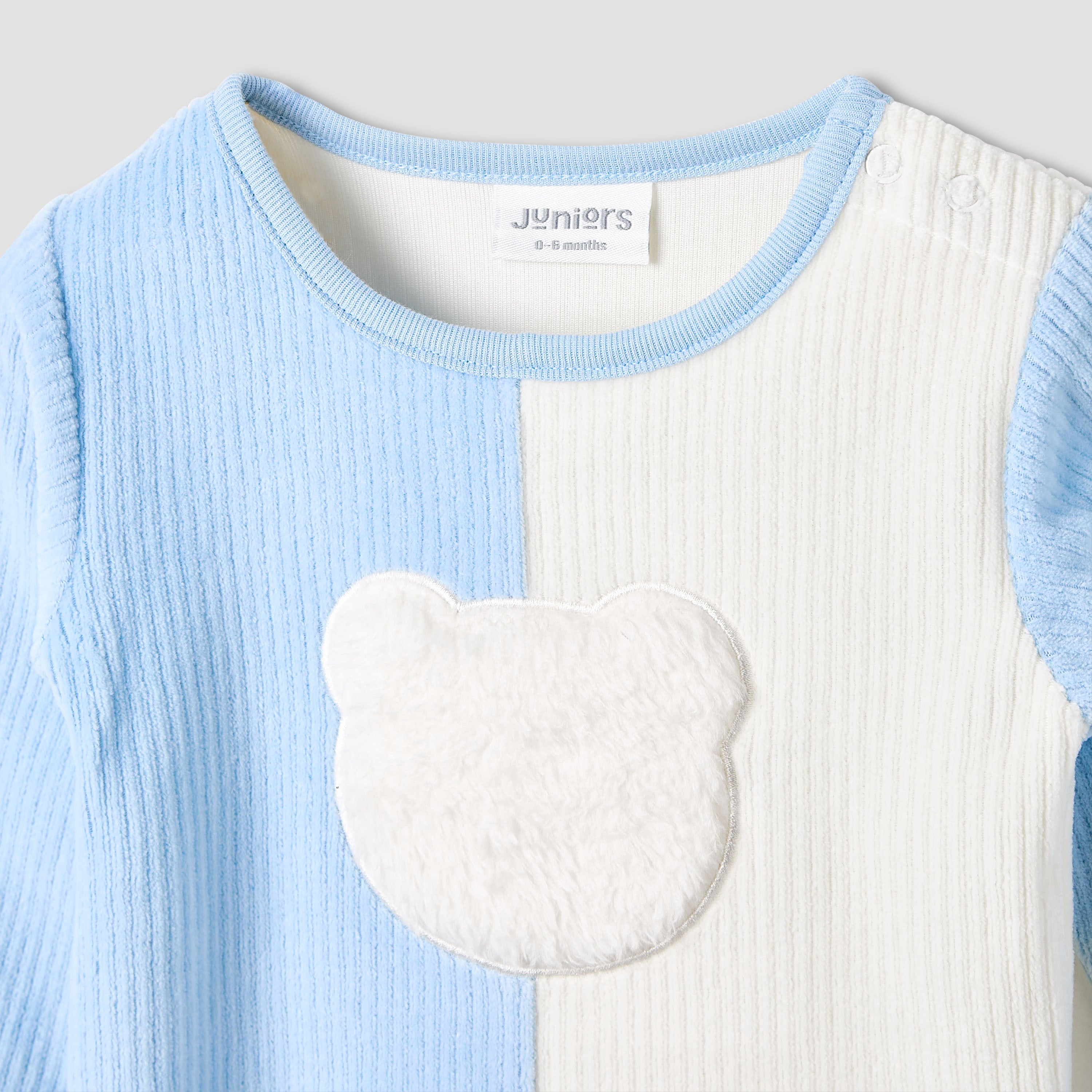 Juniors Pyjama Set with Bear Applique - Long Sleeves - Round Neck