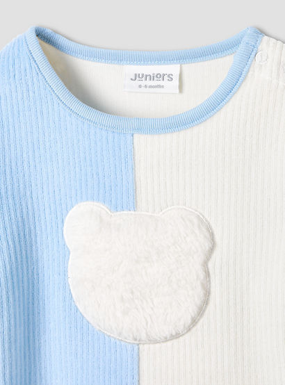 Juniors Pyjama Set with Bear Applique - Long Sleeves - Round Neck-baby-boys-clothing-nightwear-pyjamasets-image-4