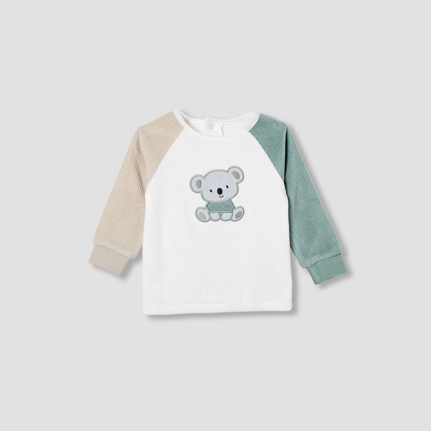Juniors Pyjama Set with Koala Applique - Velour - Long Sleeves - Round Neck