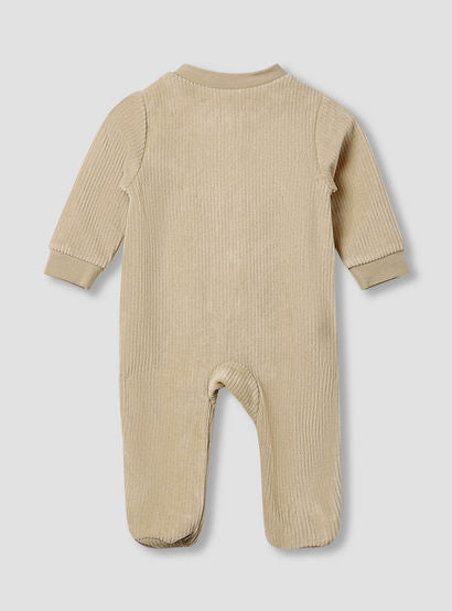 Juniors Round Neck Sleepsuit with Corduroy Texture - Cotton Blend - Long Sleeves-baby-boys-clothing-nightwear-sleepsuits-image-2