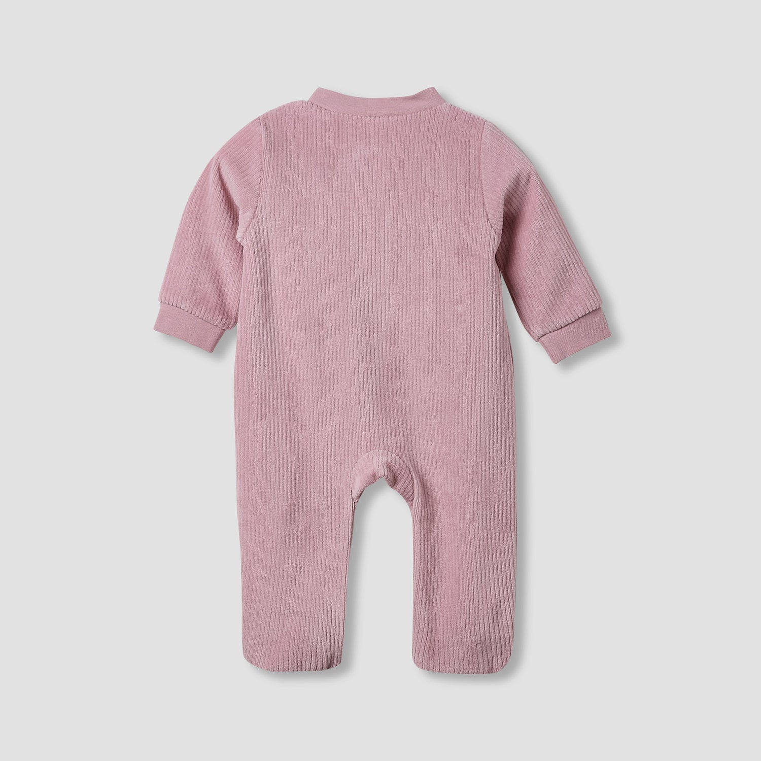 Juniors Round Neck Sleepsuit with Corduroy Texture - Cotton Blend - Long Sleeves