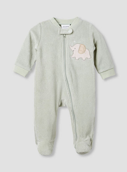 Juniors Crew Neck Sleepsuit with Corduroy Texture - Cotton Blend - Long Sleeves-baby-boys-clothing-nightwear-sleepsuits-image-1