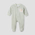 Juniors Crew Neck Sleepsuit with Corduroy Texture - Cotton Blend - Long Sleeves - Green / 9-12 mths