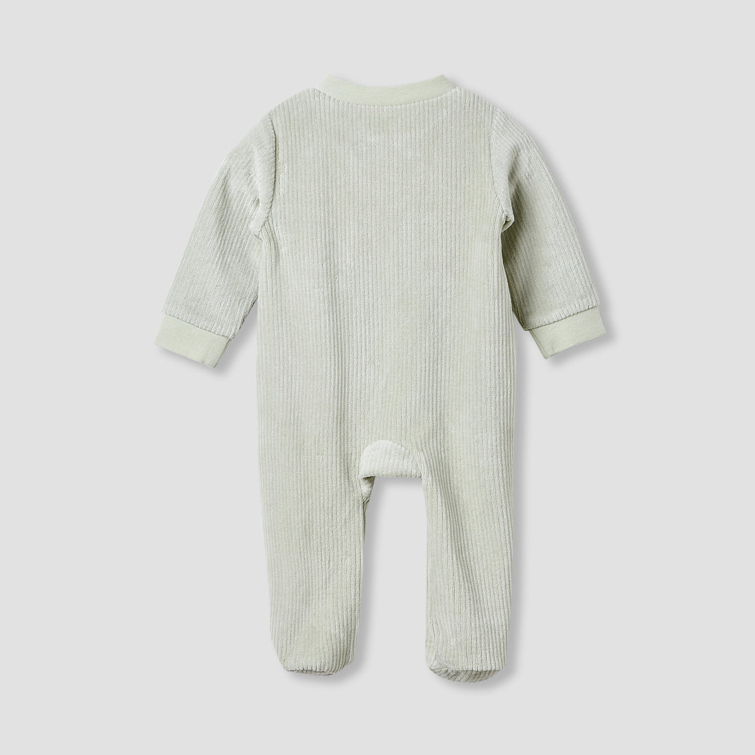 Juniors Crew Neck Sleepsuit with Corduroy Texture - Cotton Blend - Long Sleeves