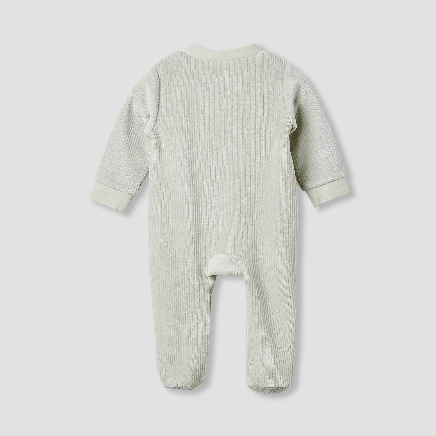 Juniors Crew Neck Sleepsuit with Corduroy Texture - Cotton Blend - Long Sleeves