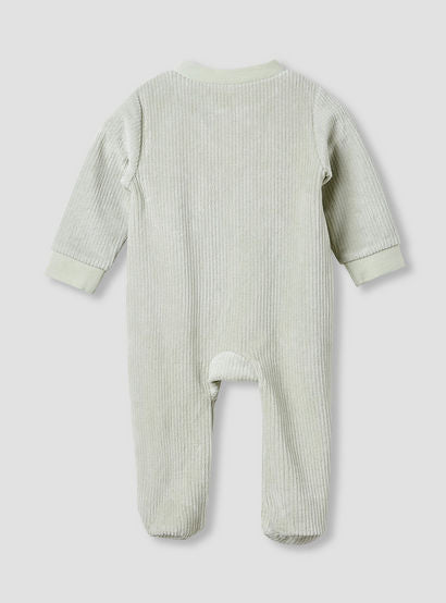 Juniors Crew Neck Sleepsuit with Corduroy Texture - Cotton Blend - Long Sleeves-baby-boys-clothing-nightwear-sleepsuits-image-2