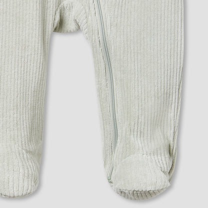 Juniors Crew Neck Sleepsuit with Corduroy Texture - Cotton Blend - Long Sleeves
