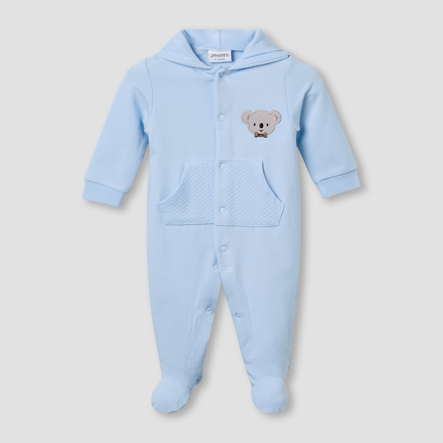 Juniors Hooded Sleepsuit with Koala Applique - Cotton - Long Sleeves