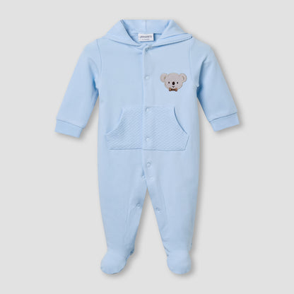 Juniors Hooded Sleepsuit with Koala Applique - Cotton - Long Sleeves