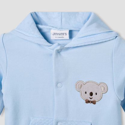 Juniors Hooded Sleepsuit with Koala Applique - Cotton - Long Sleeves