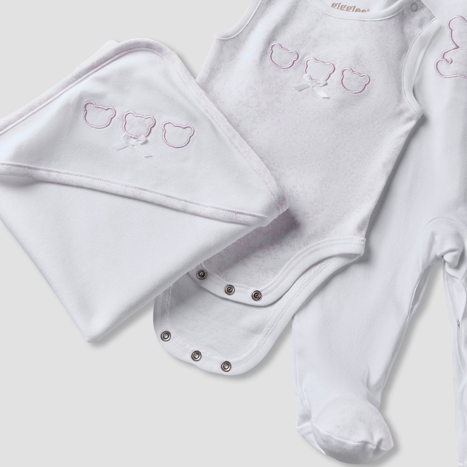 Set of 6 Giggles Clothing Gift Set with Embroidery