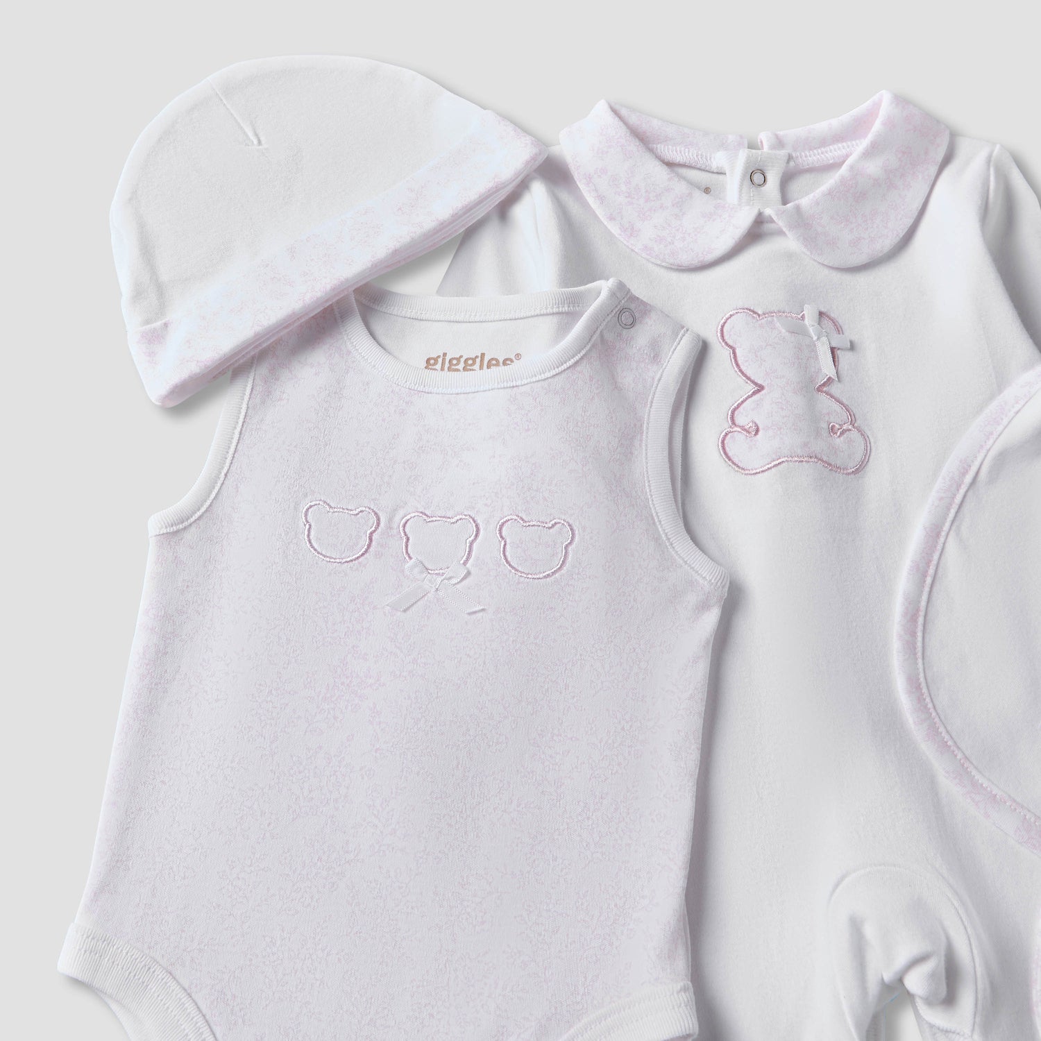 Set of 6 Giggles Clothing Gift Set with Embroidery