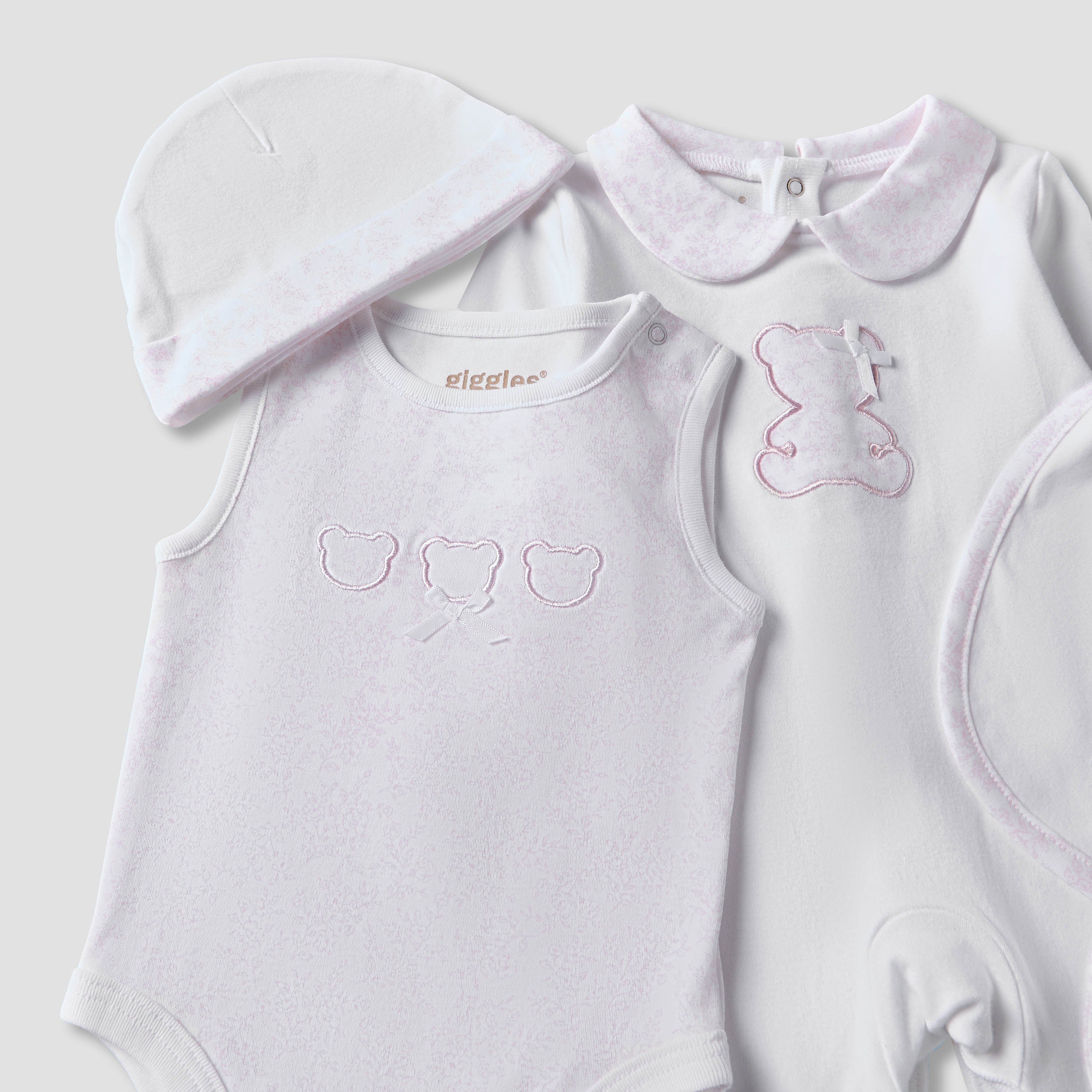 Set of 6 Giggles Clothing Gift Set with Embroidery