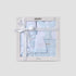 Set of 6 Giggles Clothing Gift Set with Embroidery - Blue / 0-3 mths