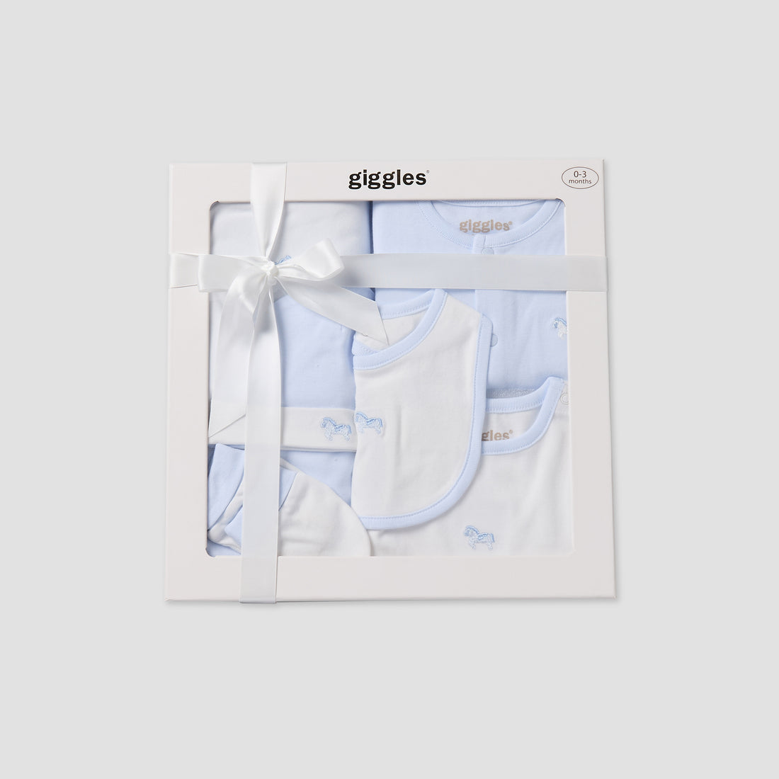 Set of 6 Giggles Clothing Gift Set with Horse Embroidery