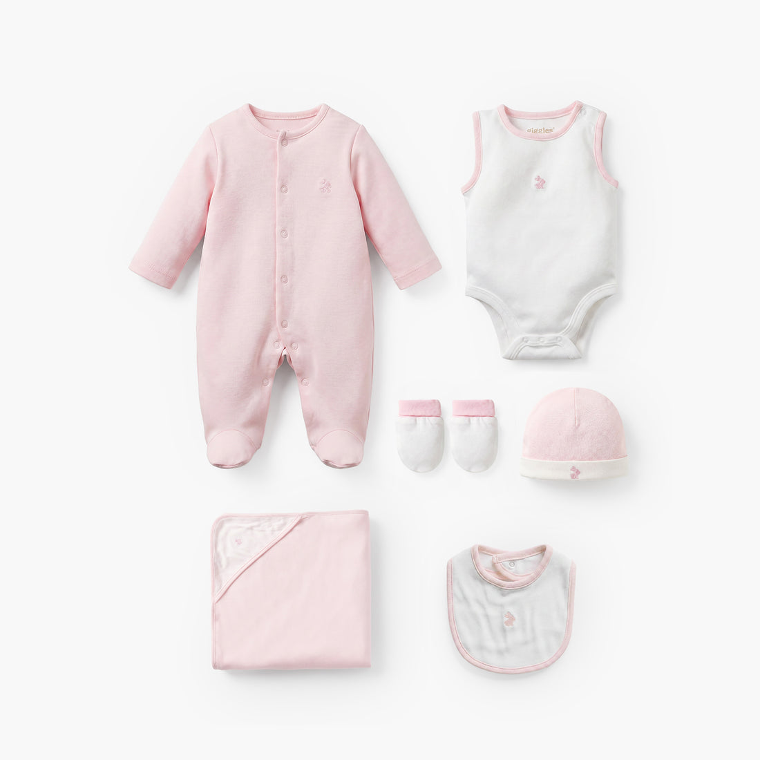 Set of 6 Giggles Clothing Gift Set with Embroidery
