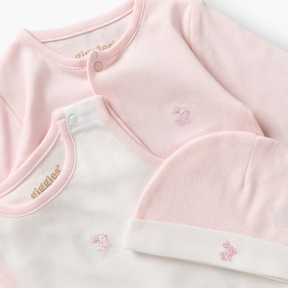 Set of 6 Giggles Clothing Gift Set with Embroidery
