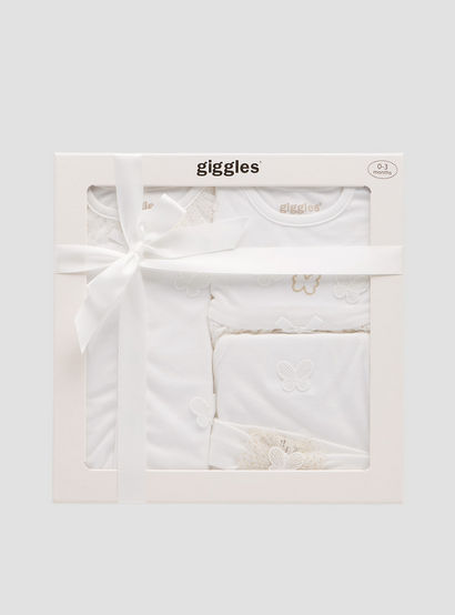 Set of 4 Giggles Clothing Gift Set with Butterfly Applique-baby-girls-clothing-setsandcoords-image-1