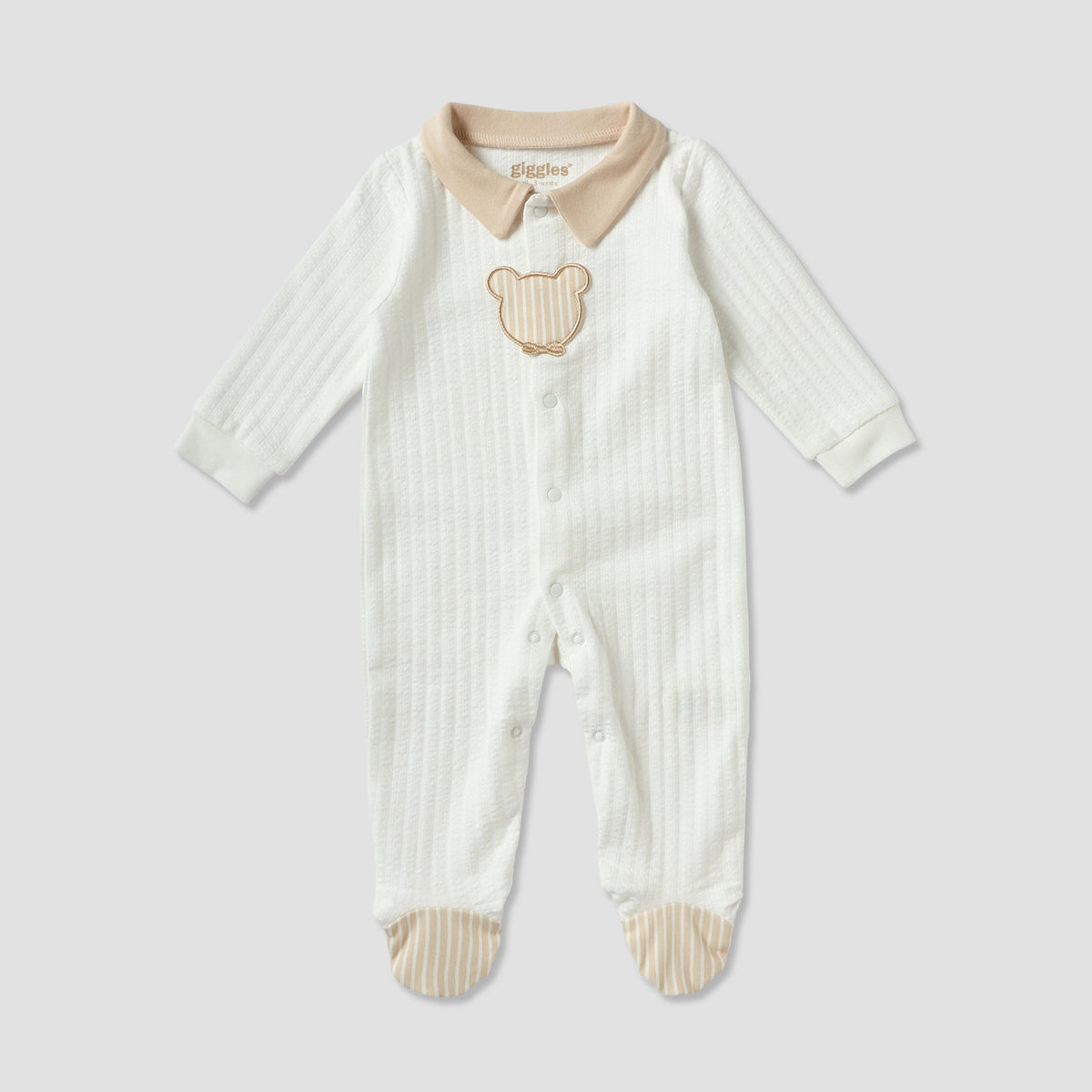 Set of 4 Giggles Clothing Gift Set with Bear Applique