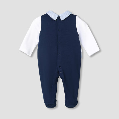 Giggles Cotton Collared Long Sleeves Sleepsuit with Horse Embroidery