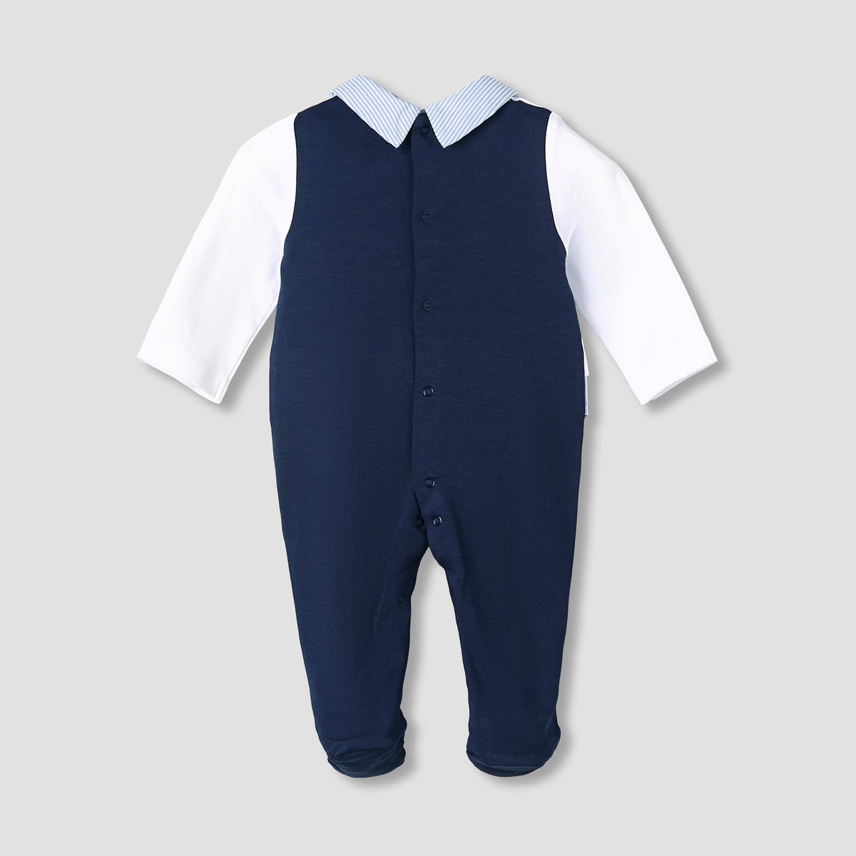 Giggles Cotton Collared Long Sleeves Sleepsuit with Horse Embroidery