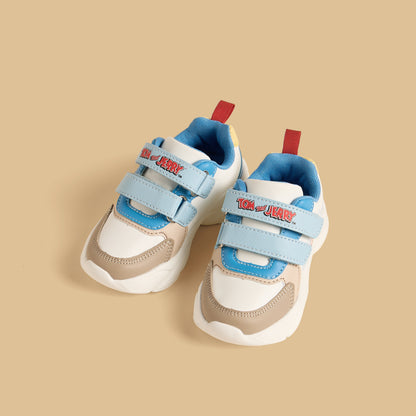 Tom and Jerry Print Sports Shoes with Hook and Loop Closure