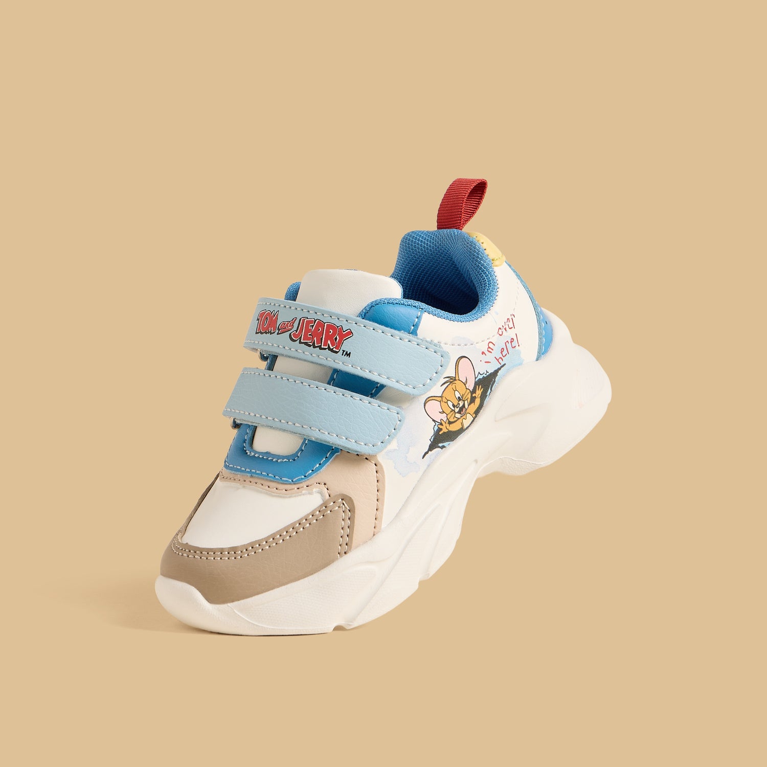 Tom and Jerry Print Sports Shoes with Hook and Loop Closure