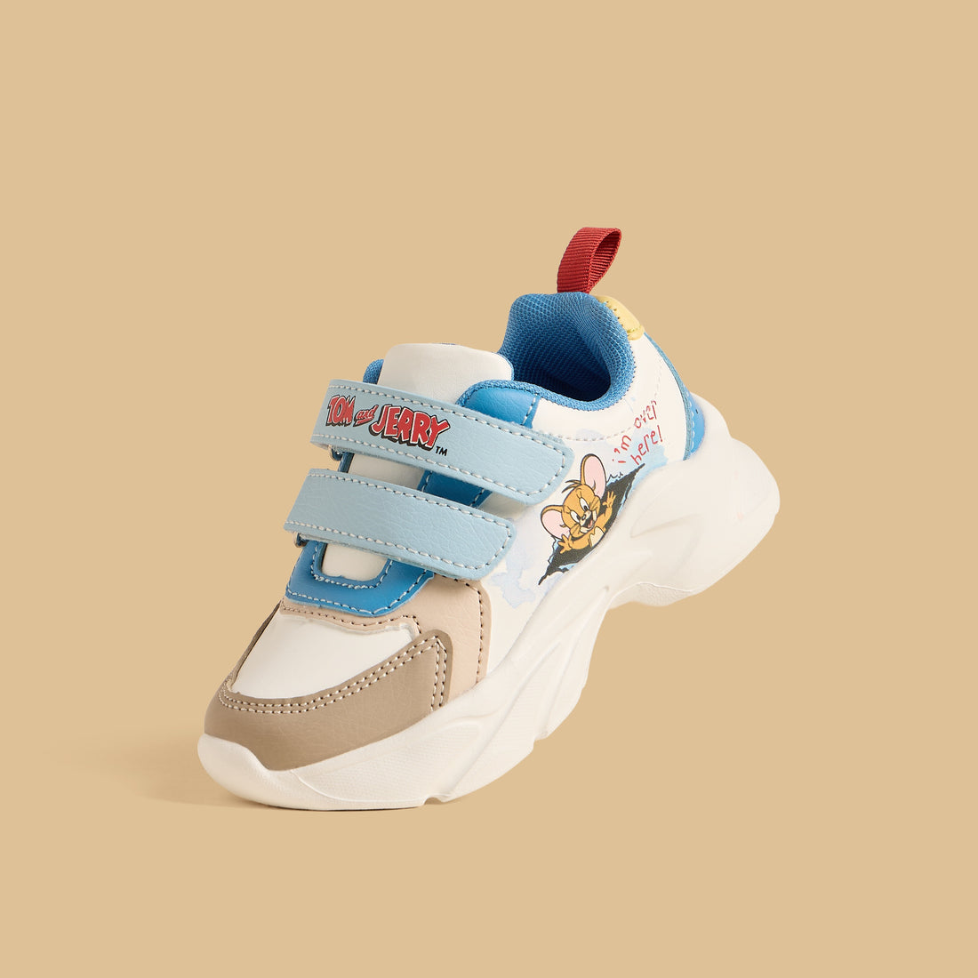 Tom and Jerry Print Sports Shoes with Hook and Loop Closure