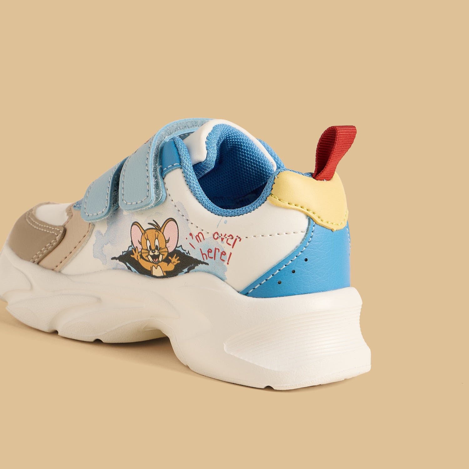 Tom and Jerry Print Sports Shoes with Hook and Loop Closure