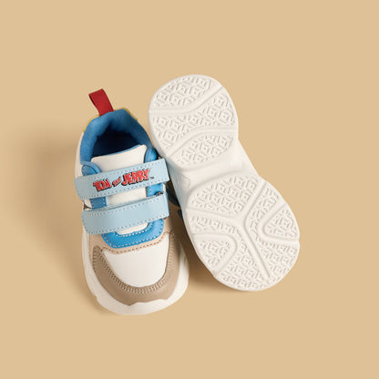 Tom and Jerry Print Sports Shoes with Hook and Loop Closure