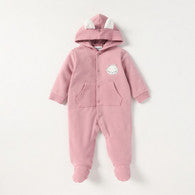 Juniors Ear Applique Hooded Closed Feet Sleepsuit with Button Closure-undefined-image-1