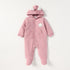 Juniors Ear Applique Hooded Closed Feet Sleepsuit with Button Closure - Pink / 9-12 mths