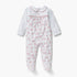 Giggles Animal Print Collared Neckline Closed Feet Sleepsuit with Button Closure - White / 12-18 mths