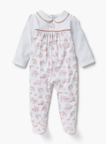 Giggles Animal Print Collared Neckline Closed Feet Sleepsuit with Button Closure-baby-girls-clothing-nightwear-sleepsuits-image-1