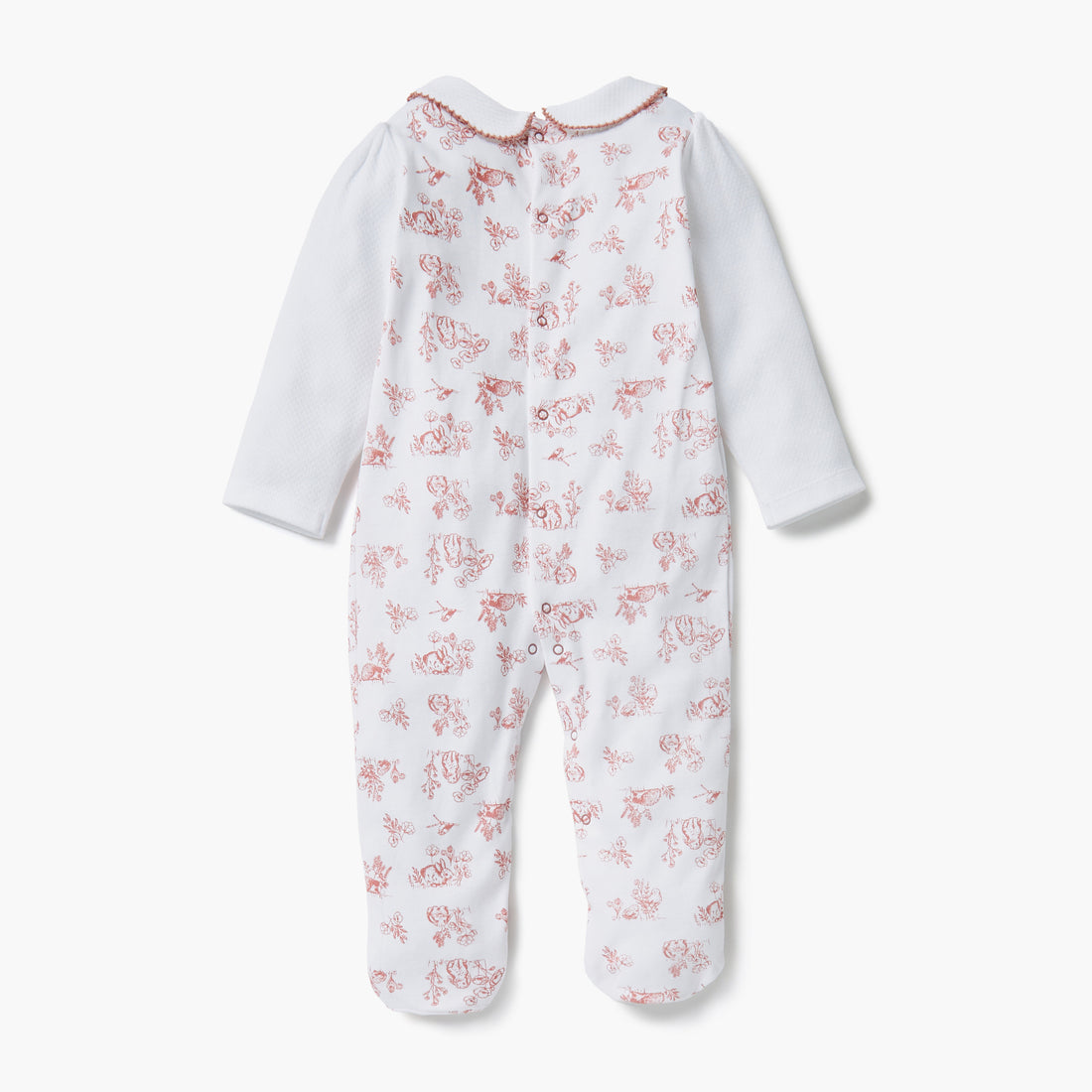 Giggles Animal Print Collared Neckline Closed Feet Sleepsuit with Button Closure