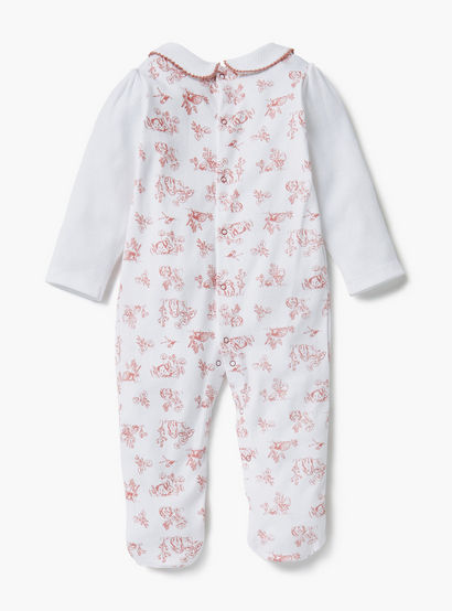 Giggles Animal Print Collared Neckline Closed Feet Sleepsuit with Button Closure-baby-girls-clothing-nightwear-sleepsuits-image-2